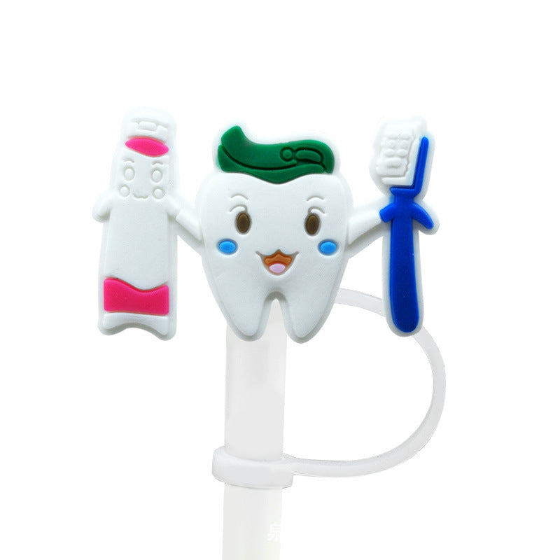 Wholesale 10PCS Doctor and Nurse Silicone Cartoon Tube Straw Hat