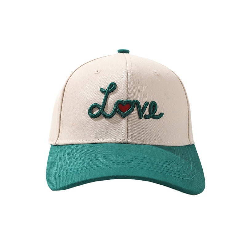 Wholesale Love Embroidered Hard Top Baseball Cap Valentine's Day All-match Sunshade Cap