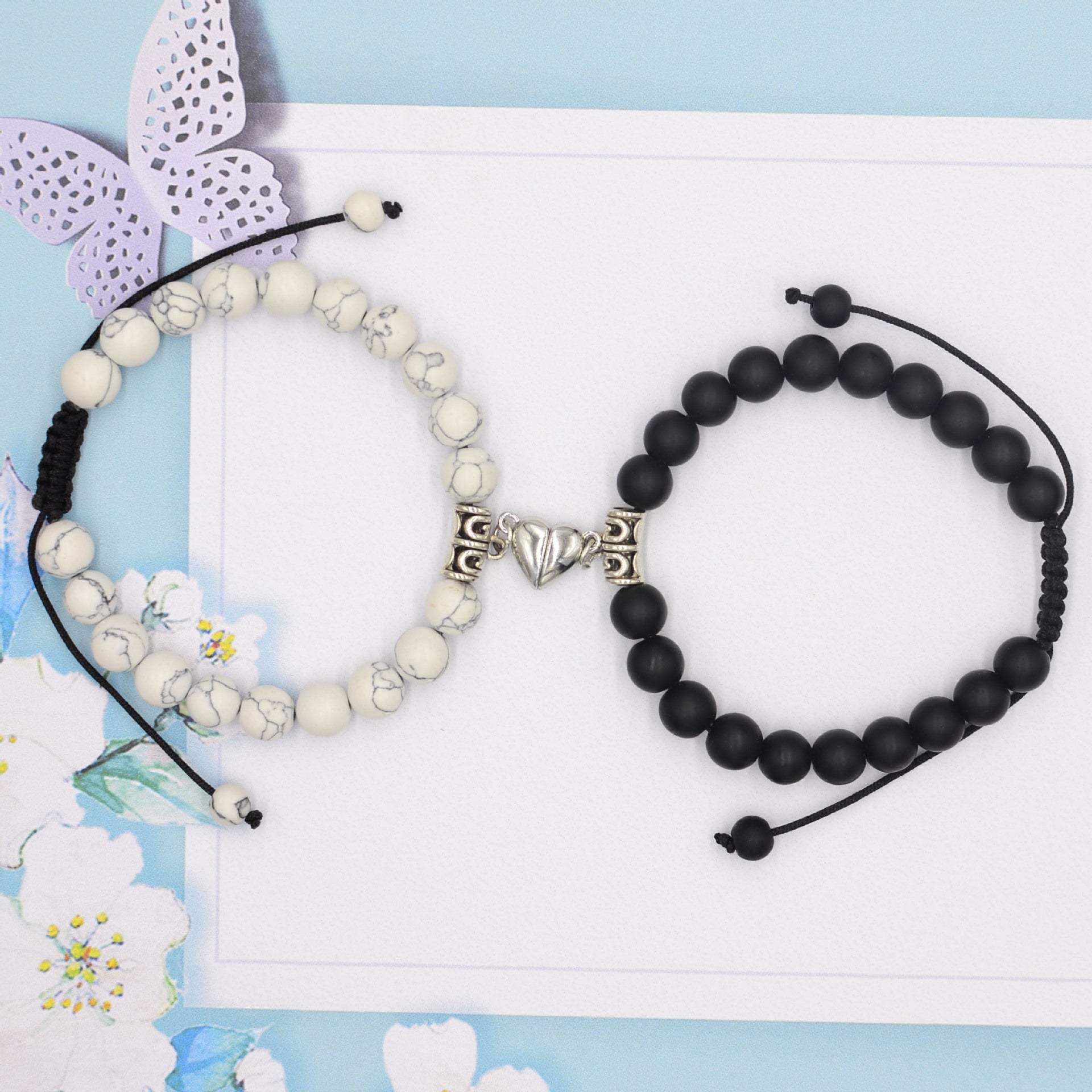 Wholesale Couple Bracelet Suction Stone Pair of Black Red Rope Love Bracelet