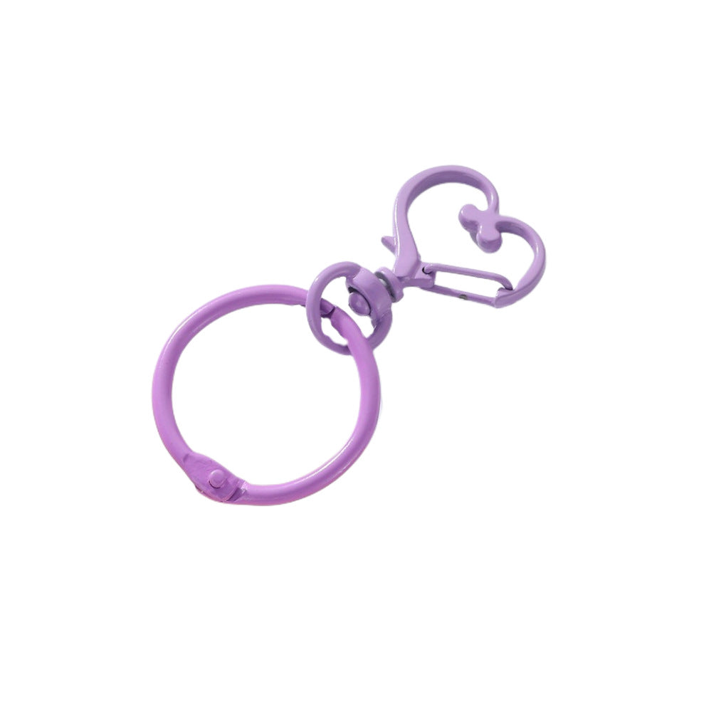 Wholesale Purple Heart Shaped Metal Keychains Accessories