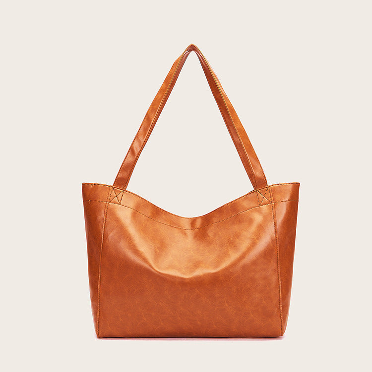 Wholesale Large Pocket Women's Soft Leather Large Capacity Shoulder Hand Tote Bag