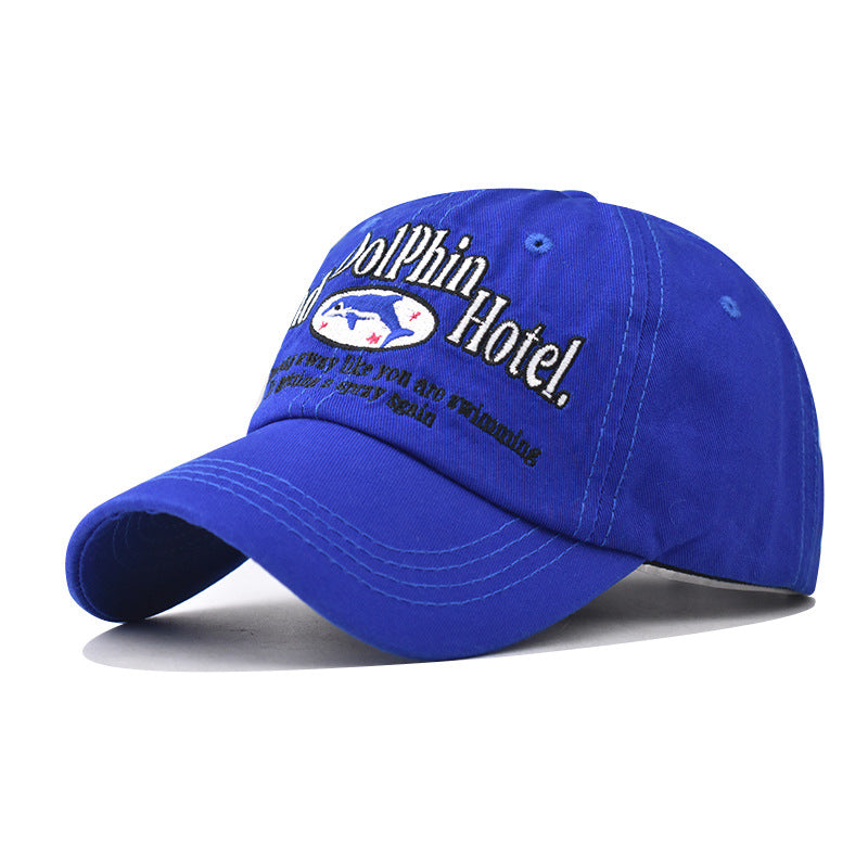 Wholesale Pure Cotton Washed Distressed Dolphin Baseball Cap