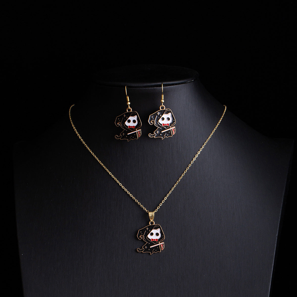 Wholesale Gothic Punk  Earring Necklace Set
