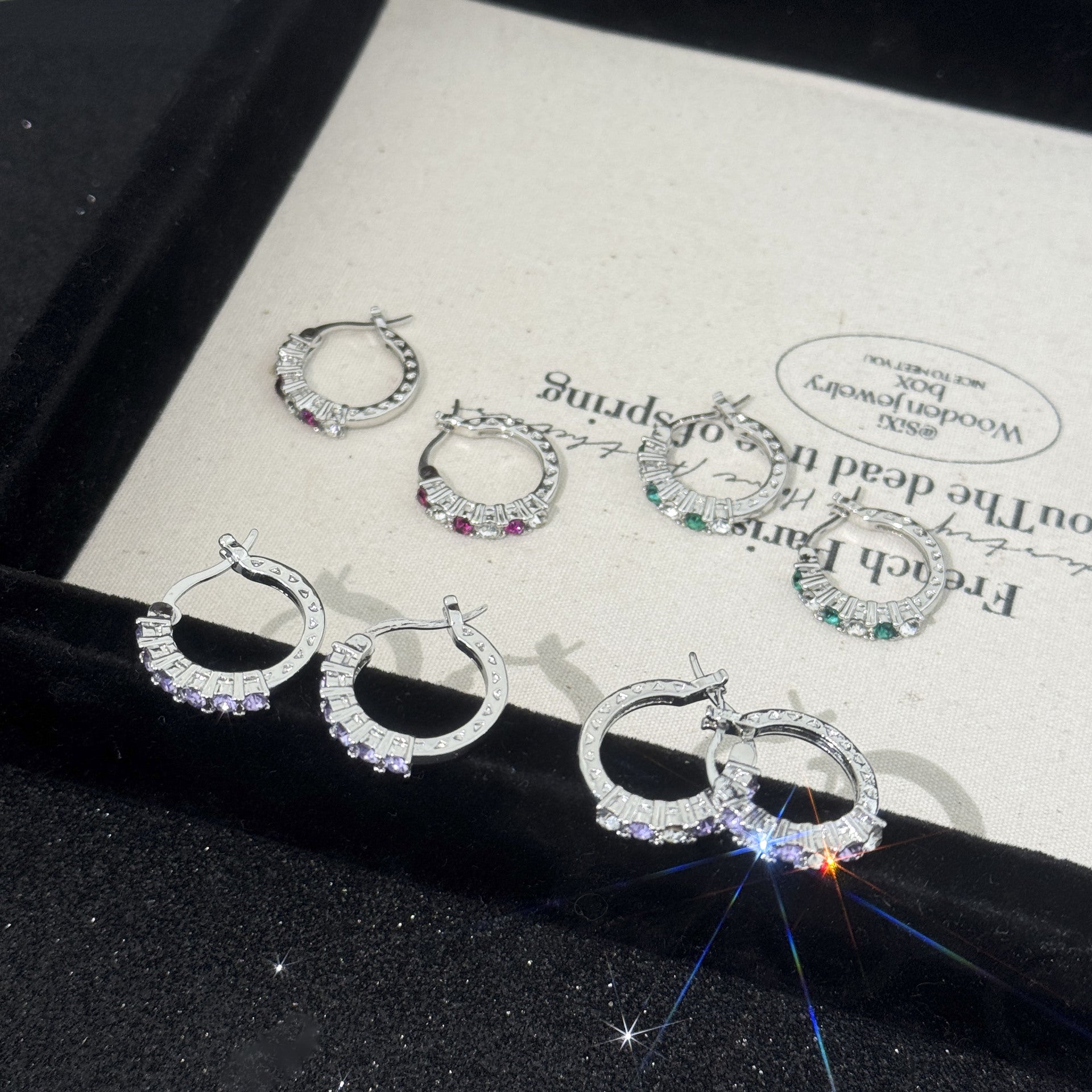 Wholesale Blue White Electroplated Circle Hollow Zirconia Earrings For Women Trendy Fashion Accessory For Everyday Wear