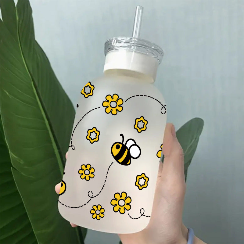 Wholesale Sunflower blossom Uv Transfer Sticker Glass Cup 16oz Cup UV DTF Wraps