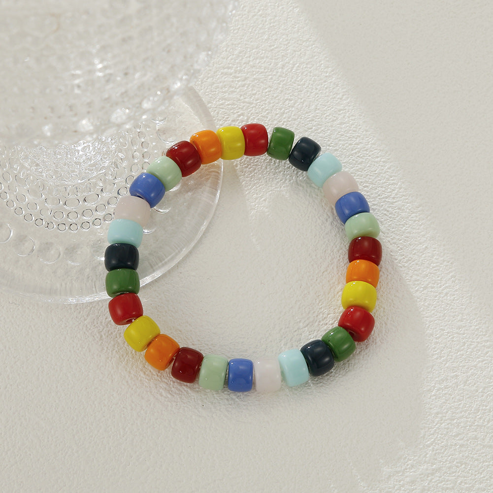 Wholesale Bohemian Rainbow Glass Beads Bracelet