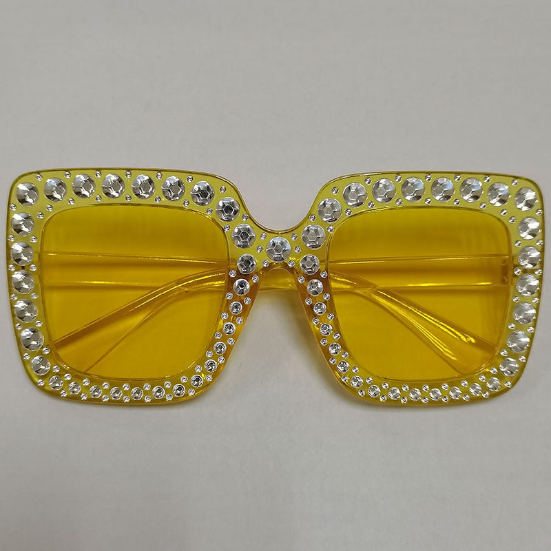 Wholesale Square Frame Diamond Retro Trendy Sunglasses