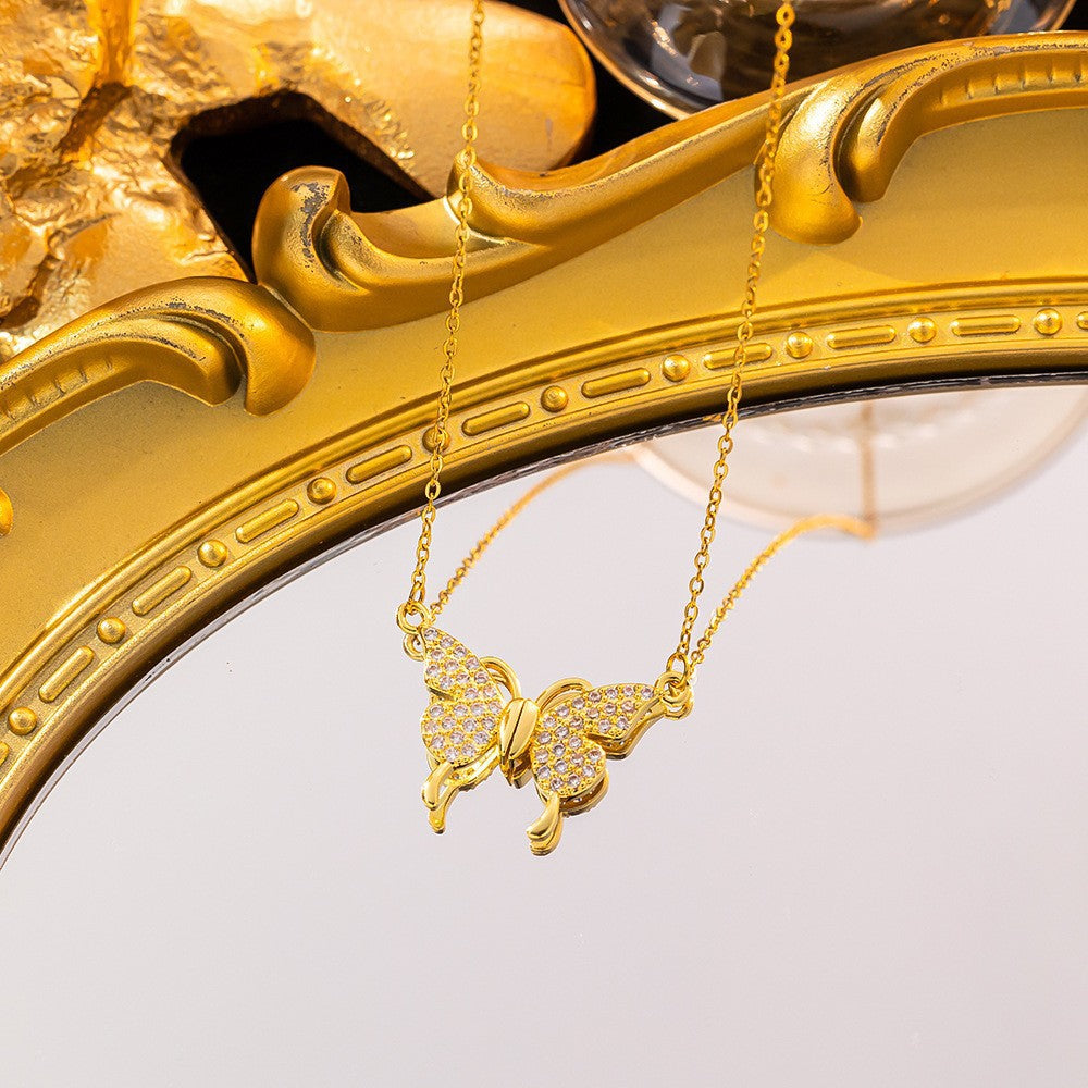 Wholesale Simple and Color Preserving Titanium Steel Women's Versatile Niche High End Exquisite Light Luxury Versatile Simple Necklace