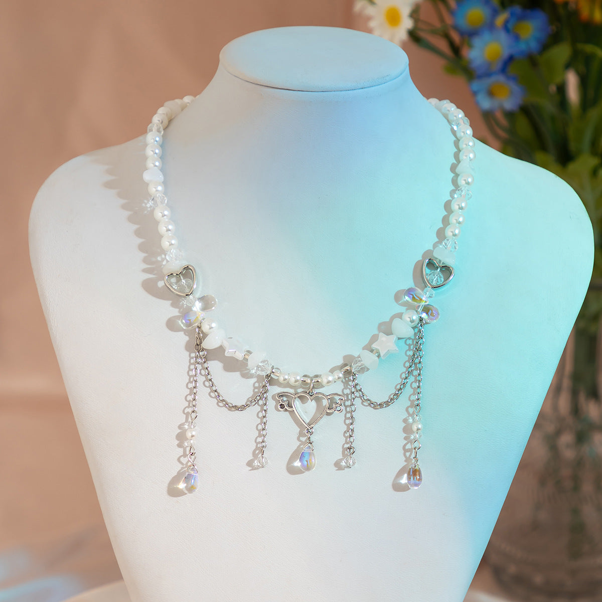 Wholesale Sweet Design Feeling Pearl Sweet Cool Y2K Butterfly Alloy Necklace