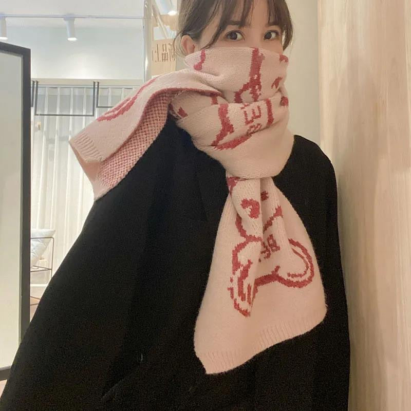 Wholesale Winter Thickened Imitation Cashmere Bear Scarves
