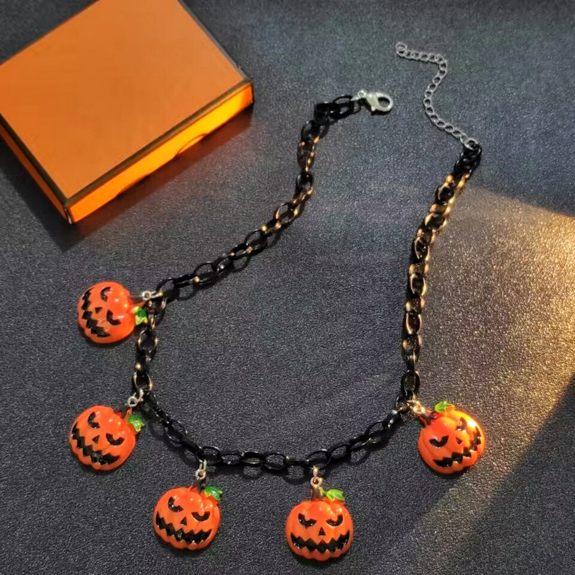 Wholesale Halloween Pumpkin Ghost Pendant Collarbone Chain
