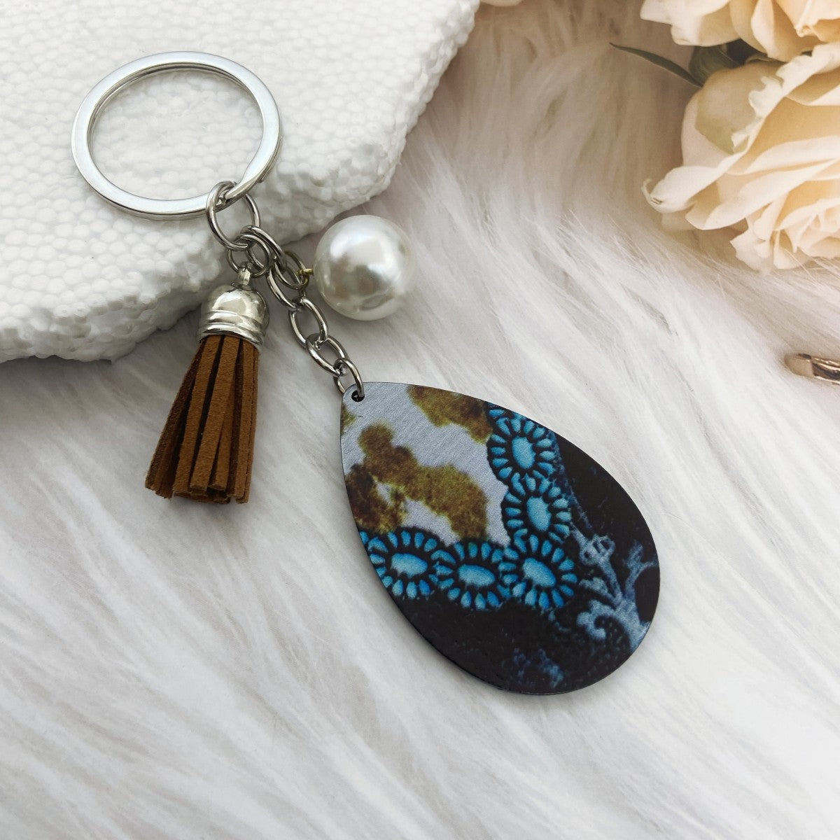 Wholesale Western Style Printed Acrylic Keychains