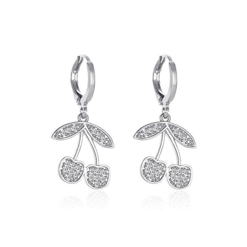 Wholesale long cherry creative design cute earrings