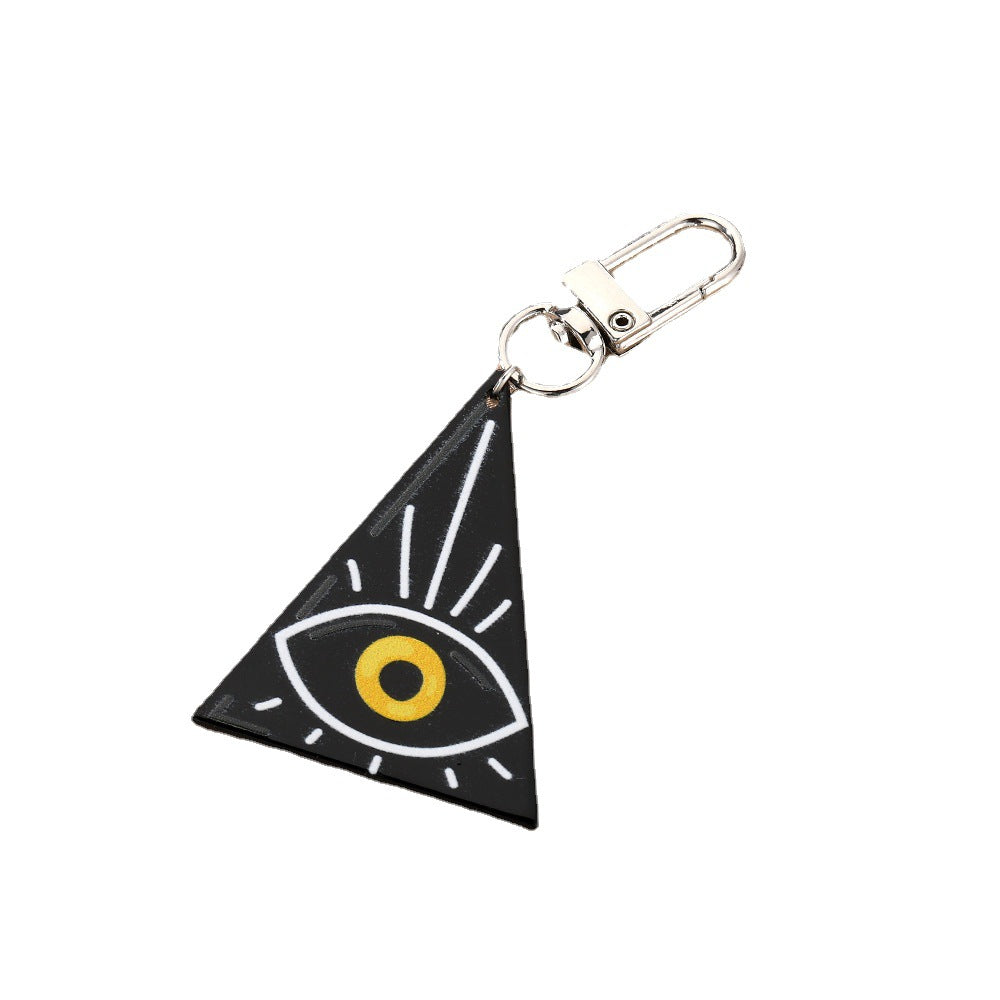 Al por mayor 6 piezas/paquete de viento oscuro Fátima Palm Devil's Eye Plate Keychain