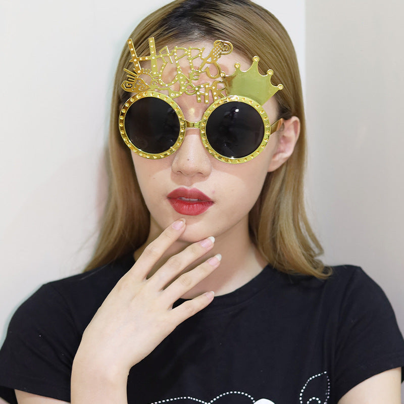 Wholesale Creative New Year Happy Party ABS Sunglasses
