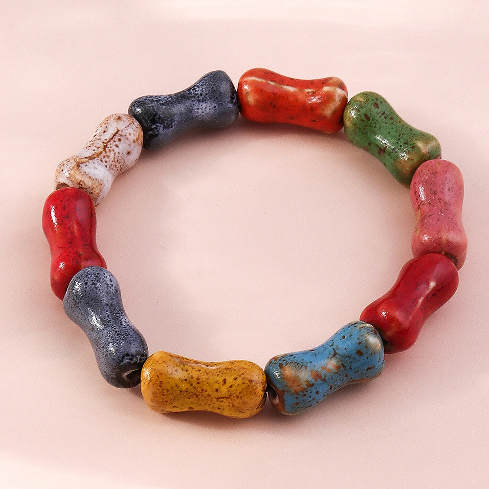Pulsera de cerámica de color al por mayor pulsera irregular