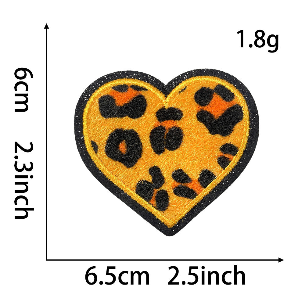 Wholesale  Love Leopard Ironing Glitt Cloth DIY Patches