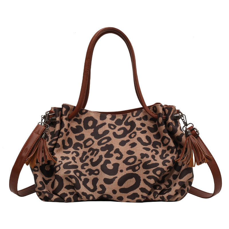 Wholesale Large Capacity Leopard Print Canvas Bag Tote Bag Handbag