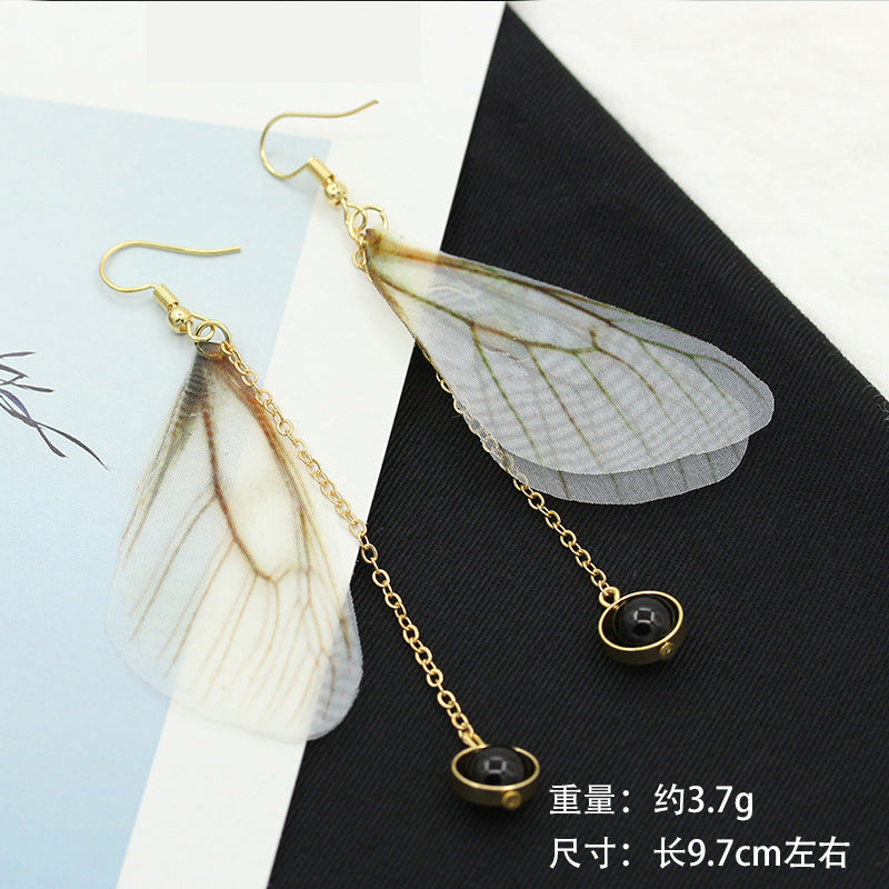 Wholesale Butterfly Wings Fringed Acrylic Earrings