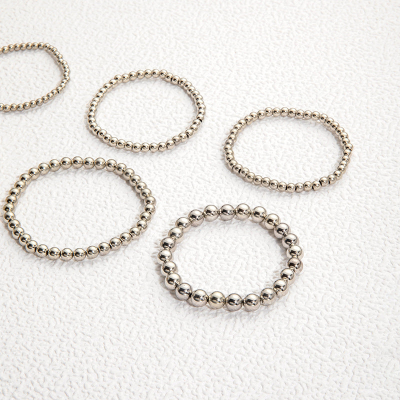 Wholesale punk style exaggerated round bead chain bracelet