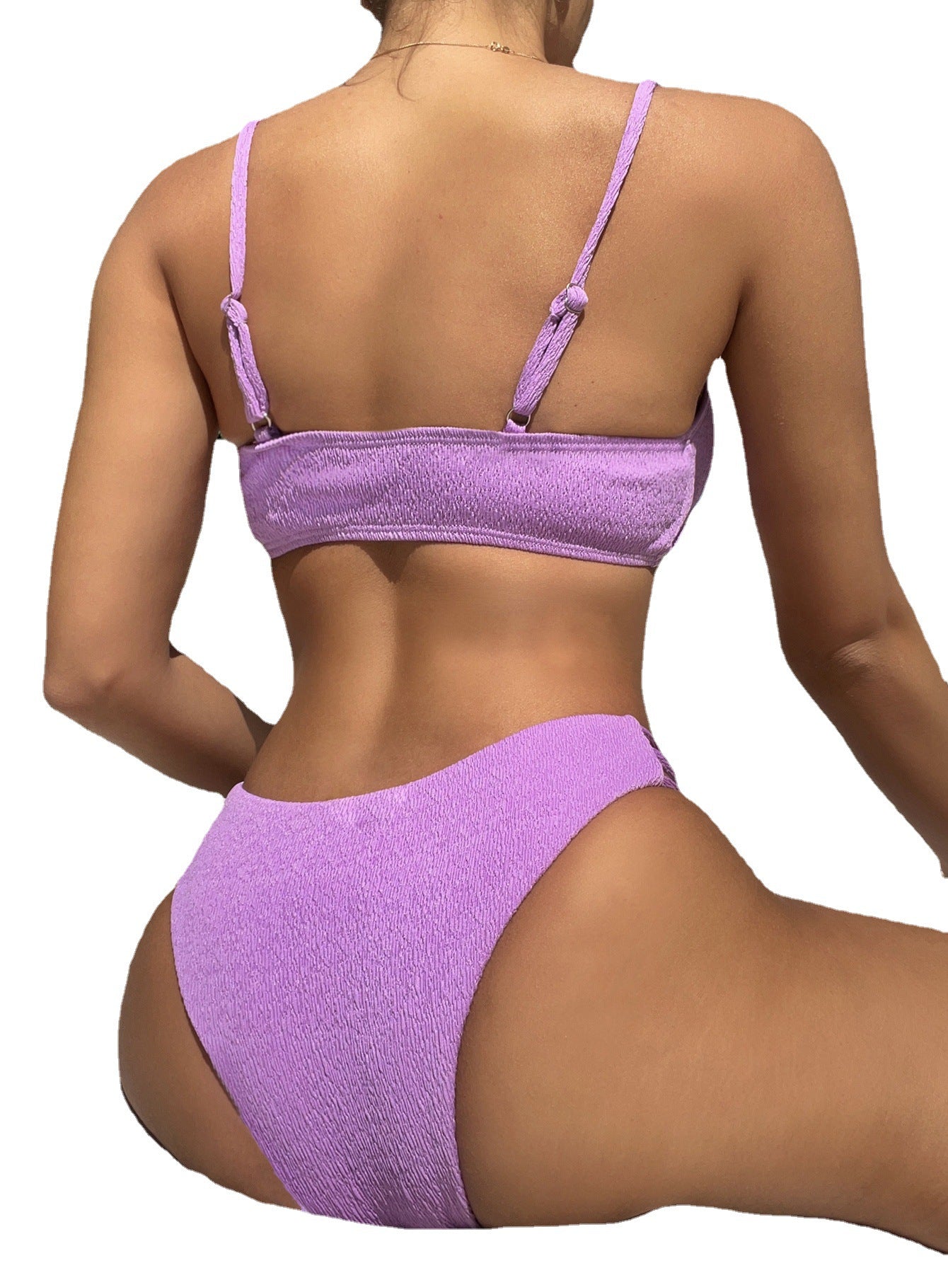 Bikini de color sólido al por mayor Bikini Split Hair trajes