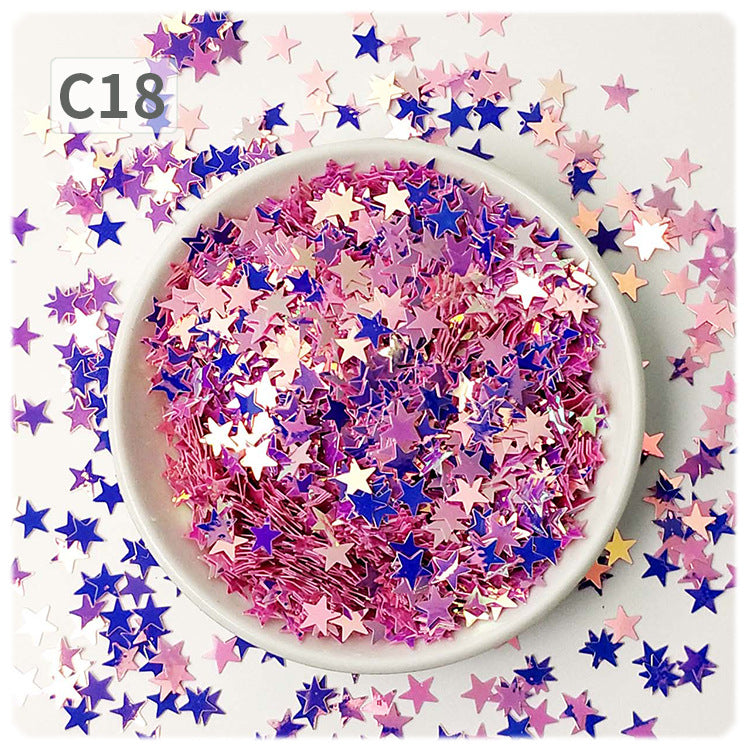Wholesale DIY oil painting sequins starry sky scattering five-pointed star gold light flat non-porous sheet