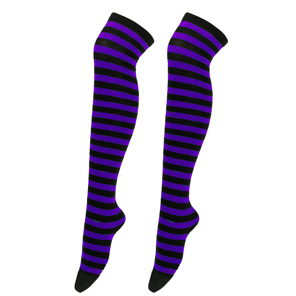 Wholesale Halloween Zebra Over-the-Knee Striped Socks