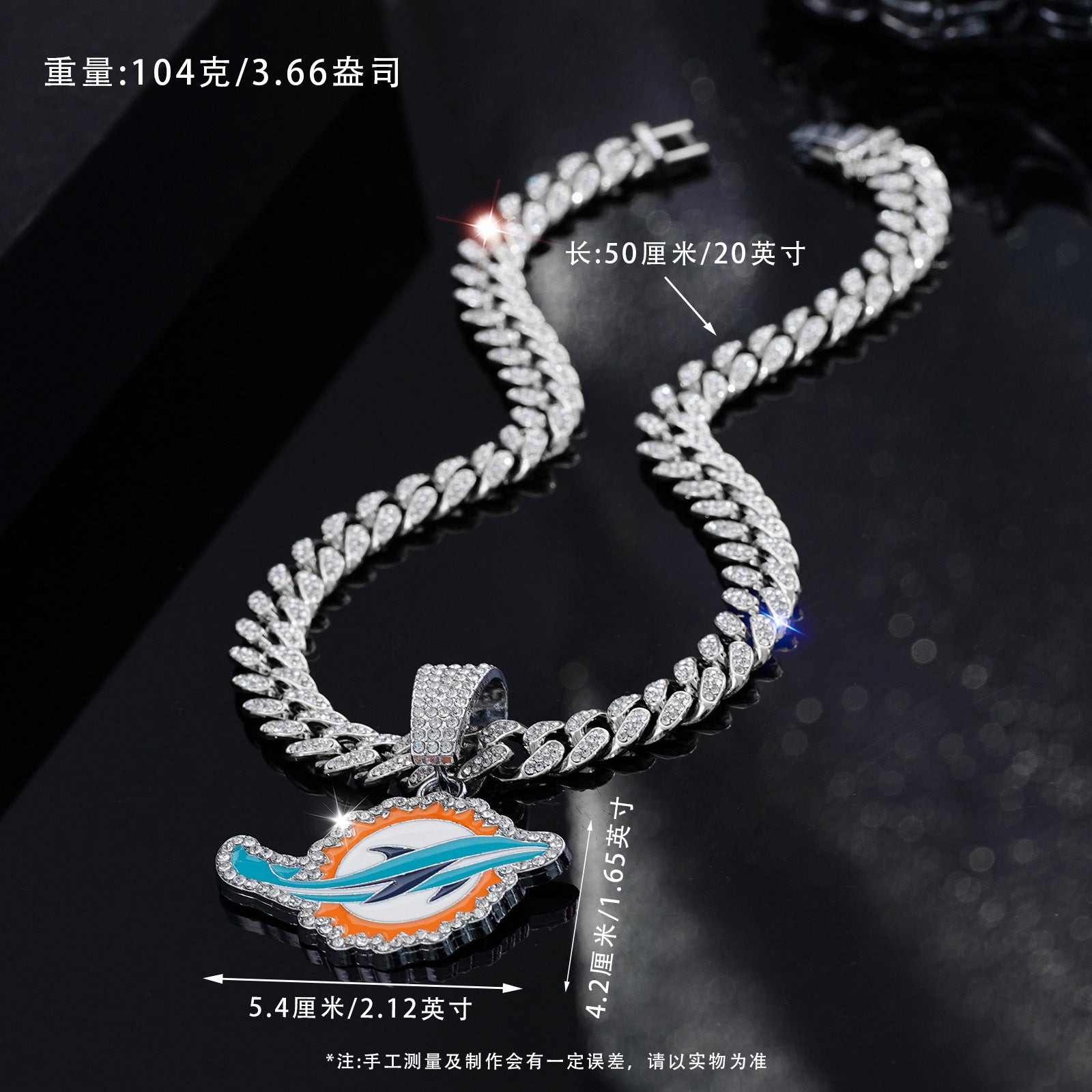 Wholesale Colorful Pendant for Men Hip Hop Diamond Cuban Necklace
