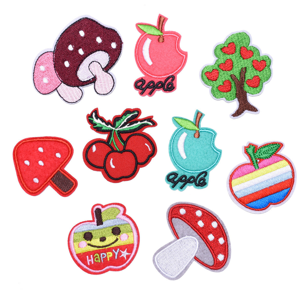 Wholesale Embroidered Fruit Patches 9 Styles Strawberry Cherry Cloth Applique For Clothing Bags Hats DIY Fashion Accessory