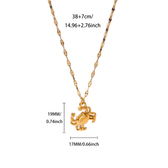 Wholesale stainless steel gold-plated crab fish pendant animal clavicle necklace