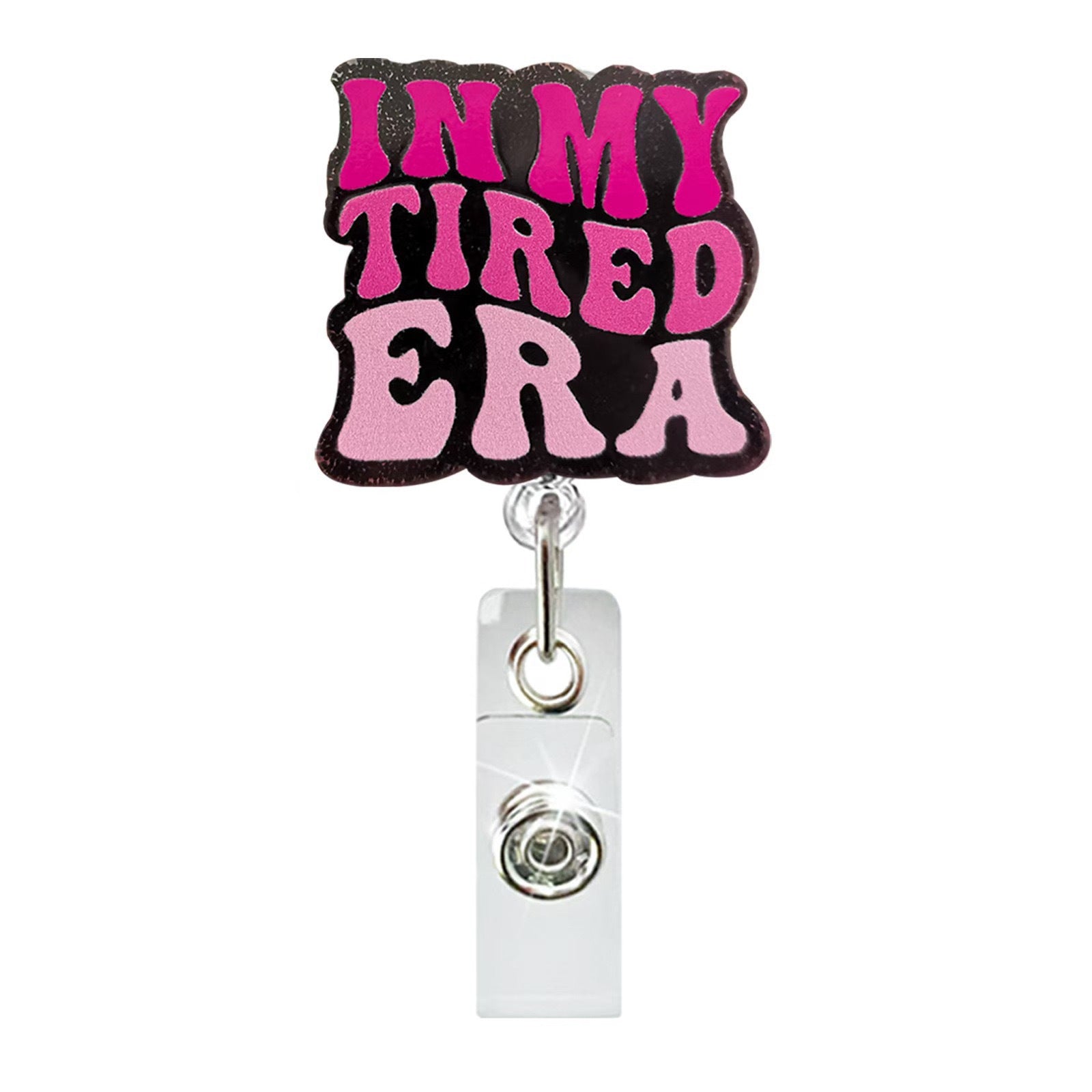 Wholesale Acrylic Badge Clip Chest Badge Clip Retractable Keychain