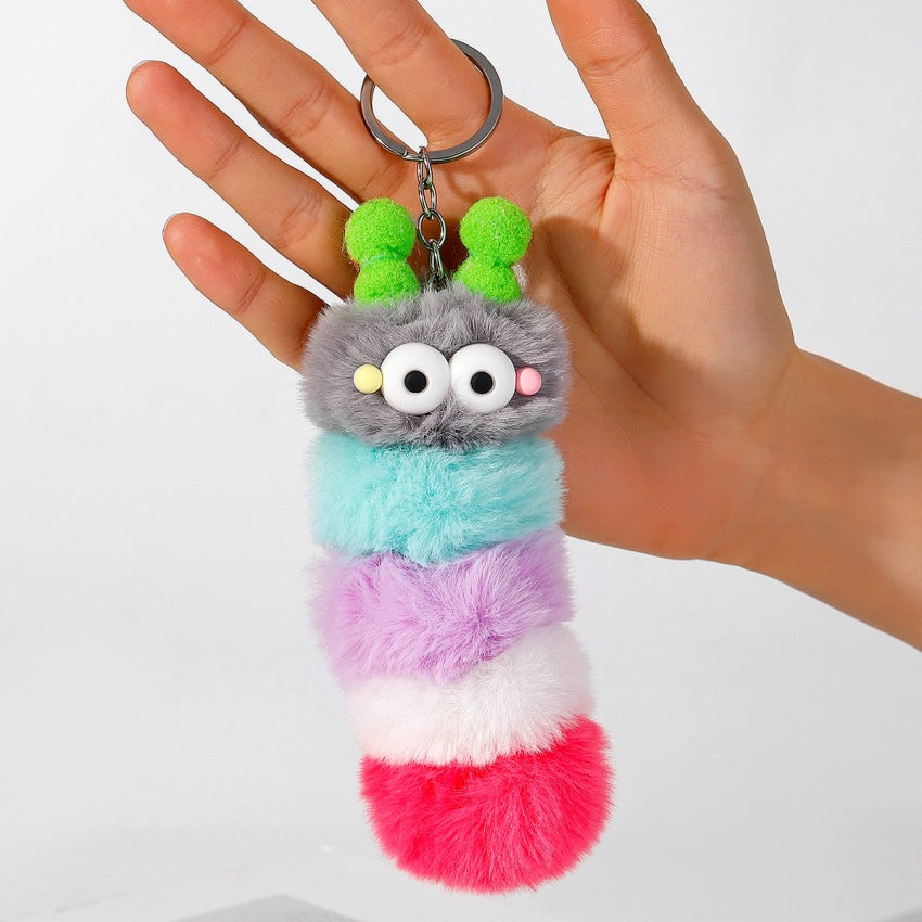 Wholesale Cute Caterpillar Keys Plush Keychains