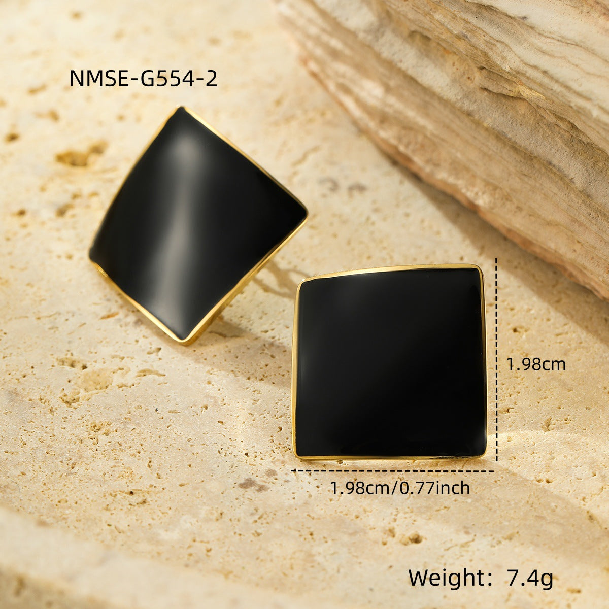 Wholesale Black heart-shaped Stainless Steel Earrings