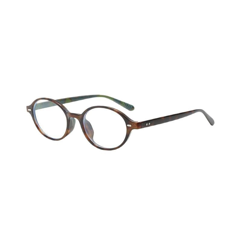 Wholesale Tortoise shell small frame glasses retro oval plain anti-blue light
