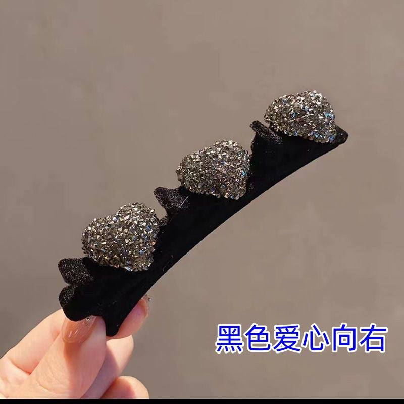 Wholesale Flocked Heart Hairpin New Year Bangs Hairpin Full Diamond Hairpin