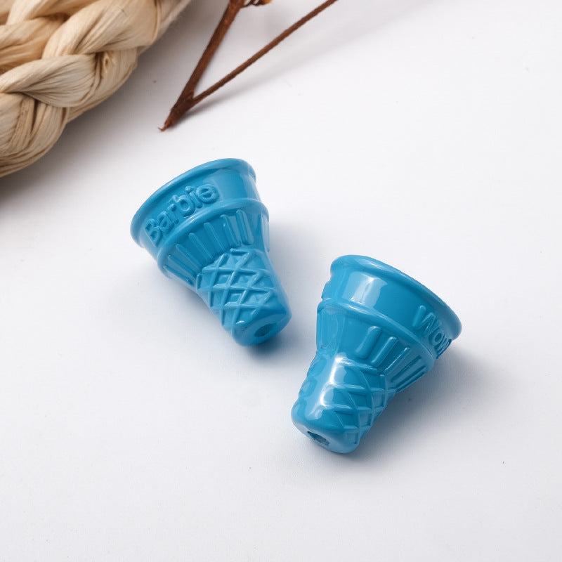 穴あきアクリルビーズ付き100個/パックのカラーコーンベイクドペイントアイスクリームの卸売