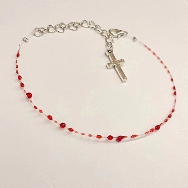Wholesale Stainless Steel Cross Blood Drop Bracelet Necklace