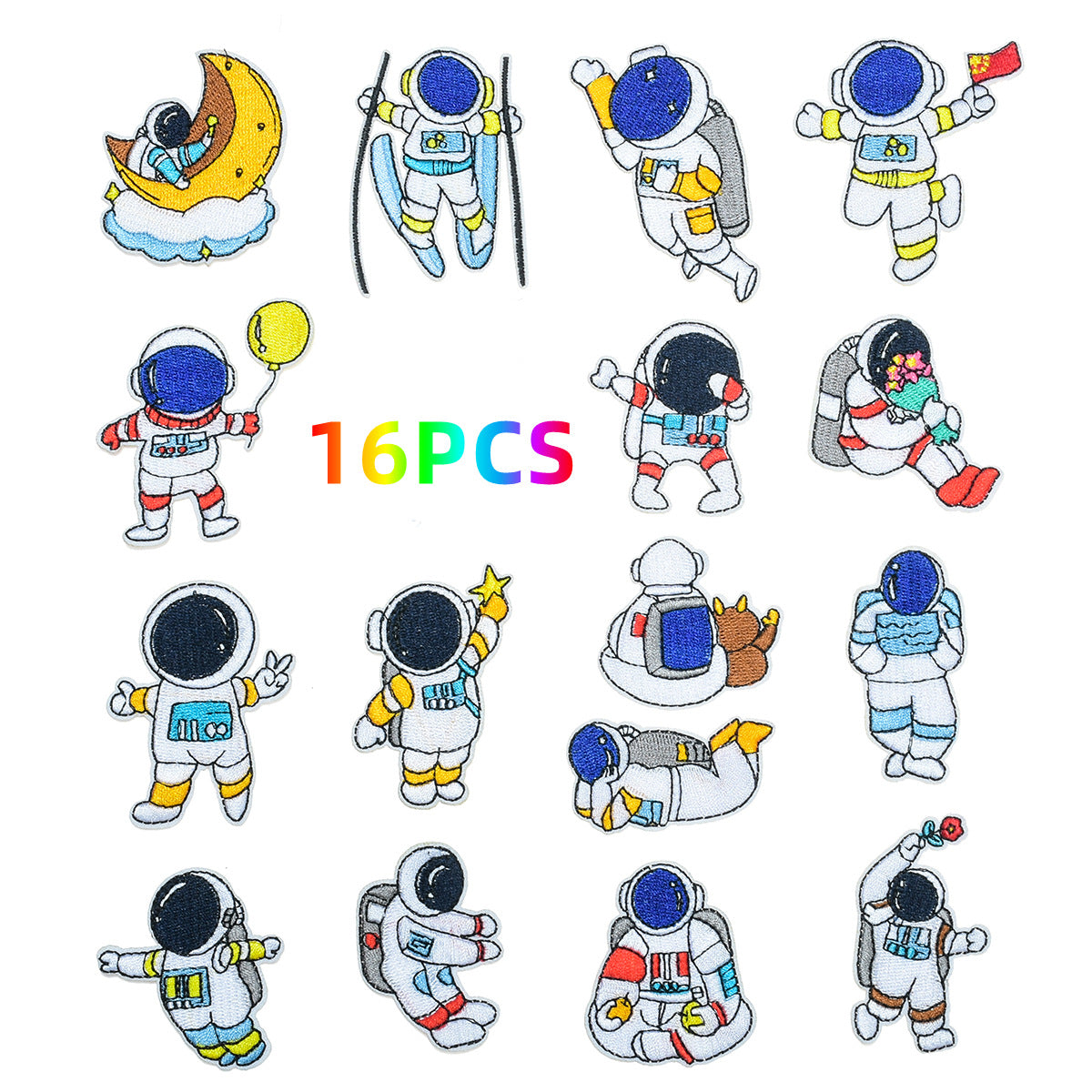 Wholesale Space Astronaut Embroidered Patch Twill Fabric DIY Craft Supply Decorative Towel Home Decor