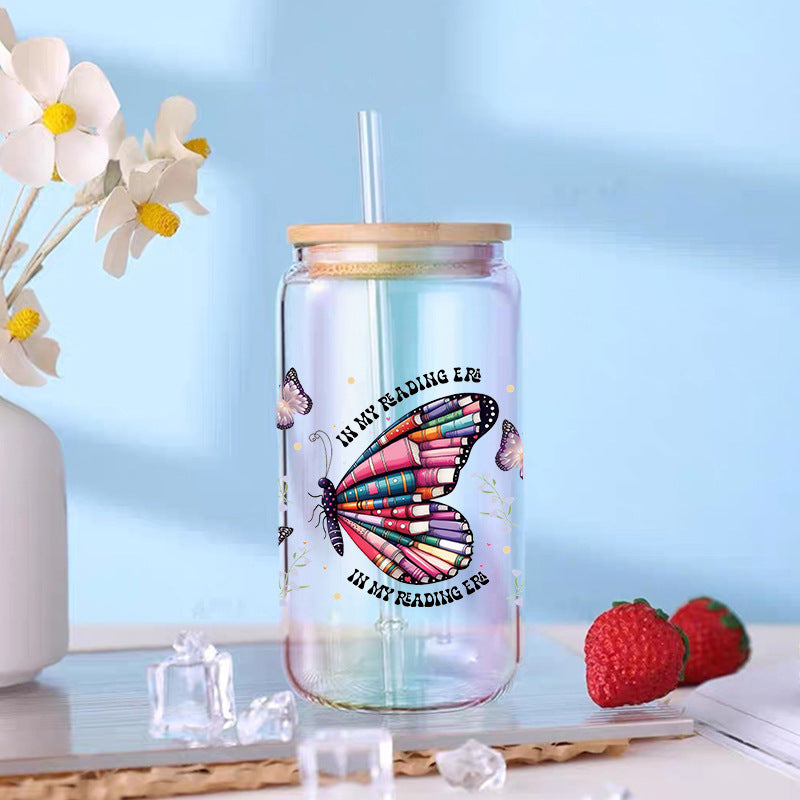 Wholesale Cute Cartoon Reading Theme Books 16oz Cup UV DTF Wraps