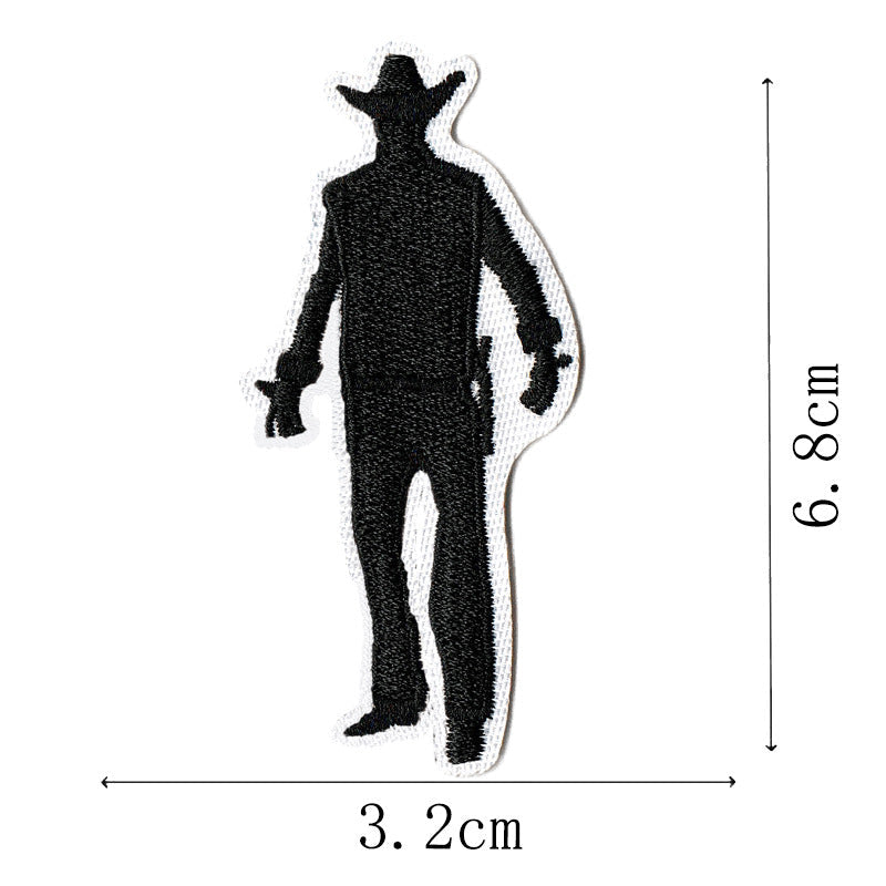 Wholesale Western Cowboy Embroidered Jacket Decoration, Steed Pistol Embroidered Badge, Embroidered Label Patch FS