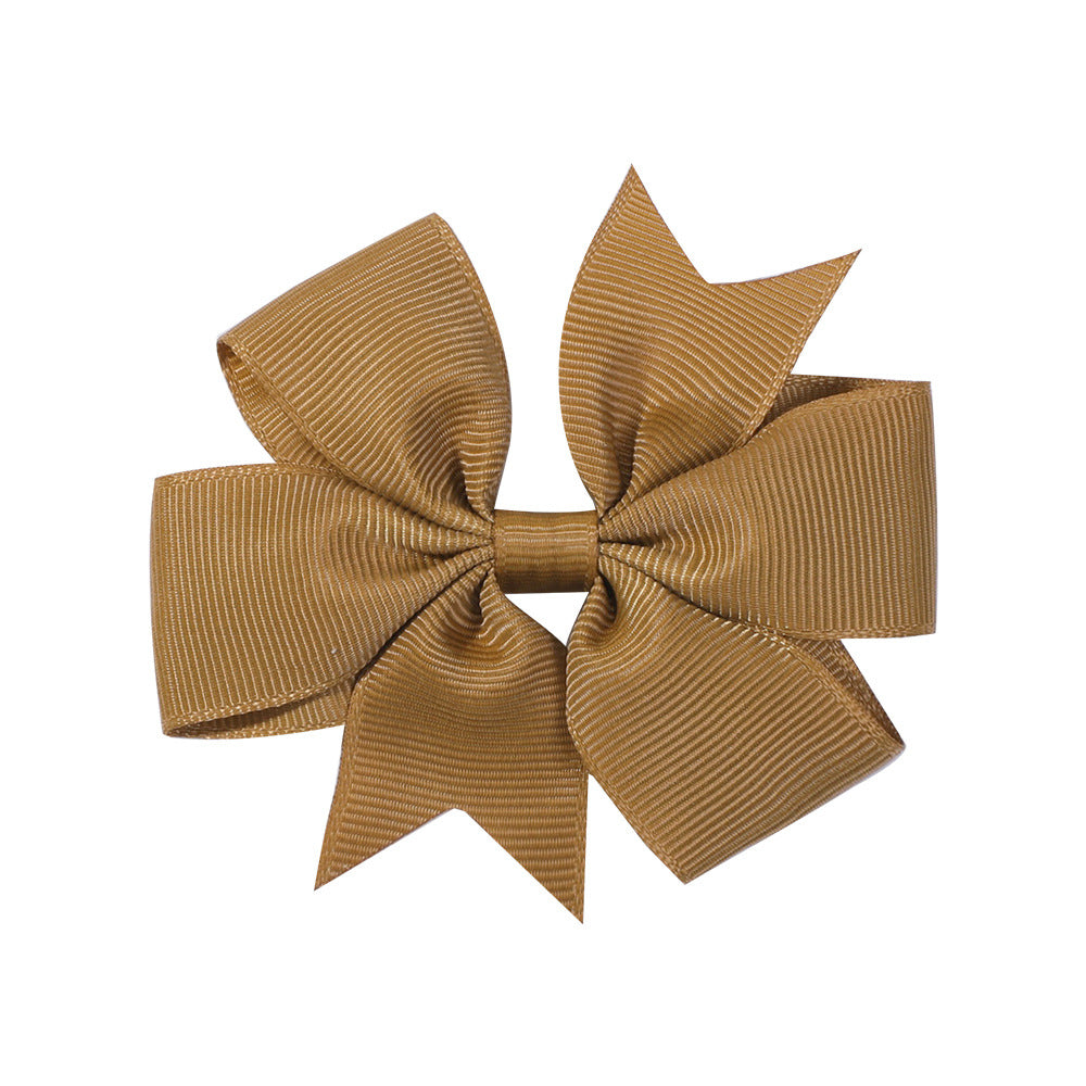 Wholesale 10pcs DIY Handmade Baby Dovetail V Ribbed Ribbon Bow Hairpin