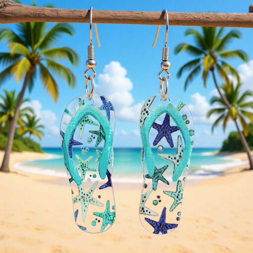 Wholesale Chic Ocean Style Drop Earrings Acrylic Starfish Design Fashion Accessory Boutique Jewelry