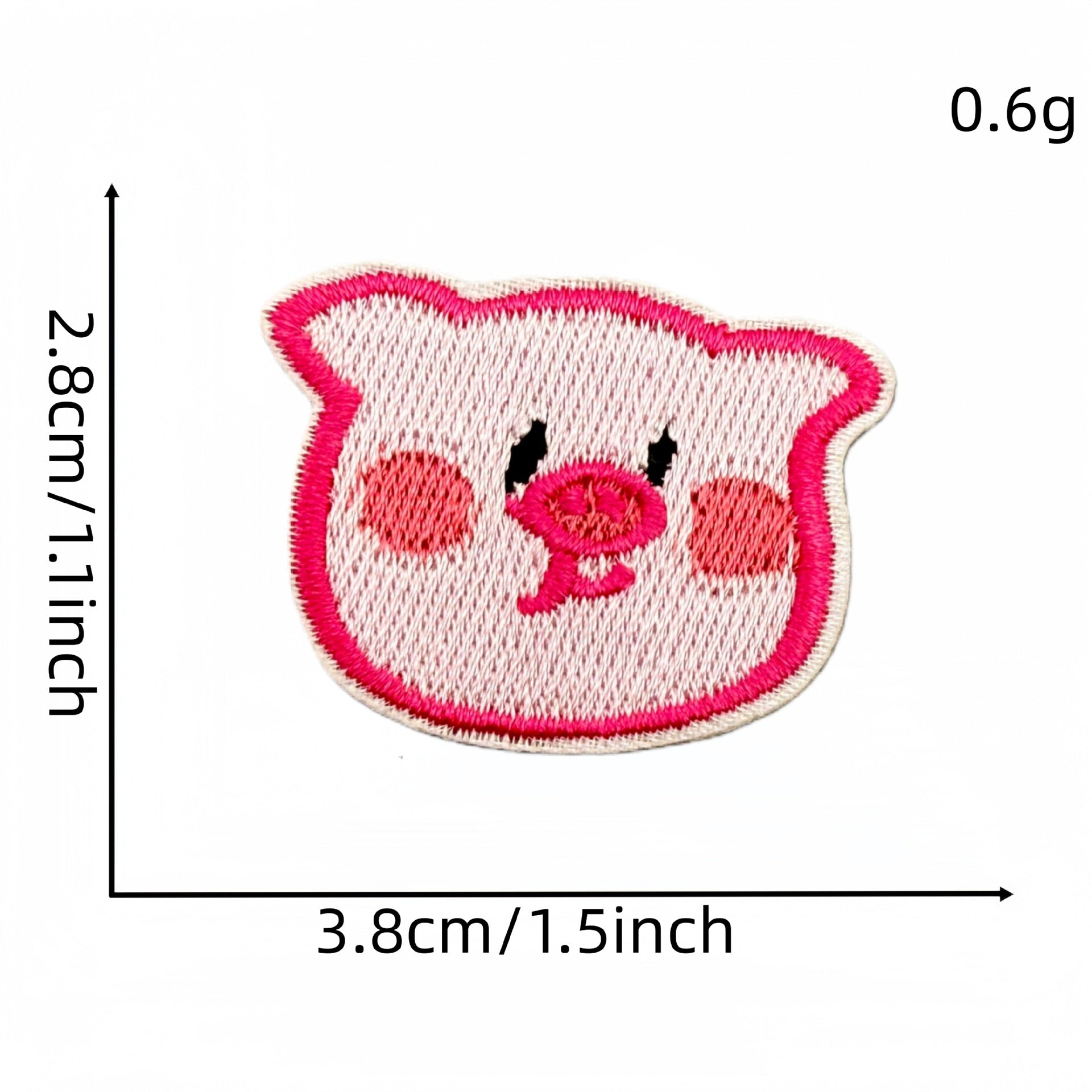 Wholesale Fashion Cartoon Pink Pig Iron On Embroidery Patch Polyester Fabric For Kids Clothing DIY
