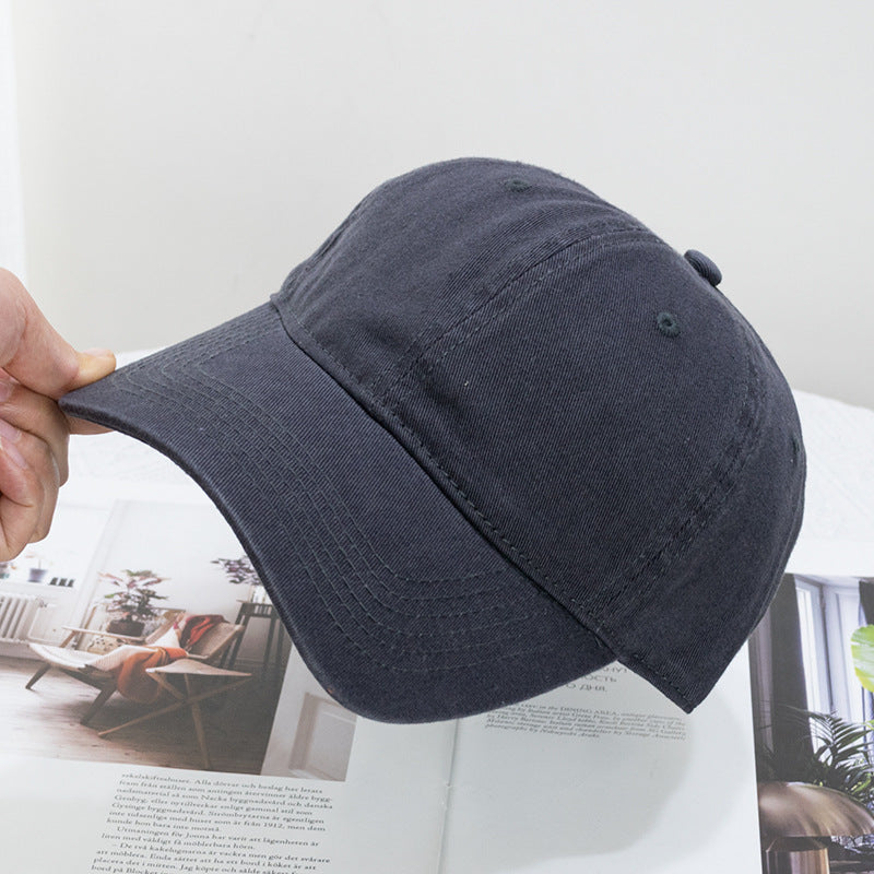 Wholesale Washed Solid Color Soft Top Versatile Curved Brim Baseball Cap
