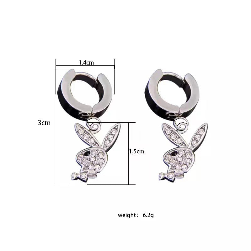 Wholesale Stainless Steel Rabbit Punk Style Rabbit Earrings