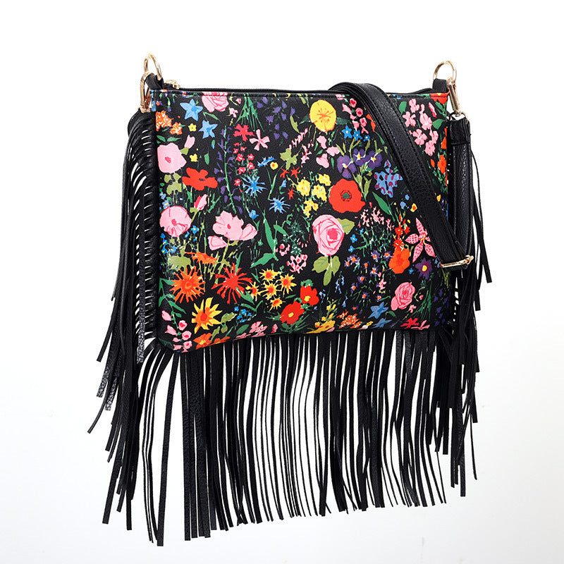 Wholesale PU Printed Tassel Bag