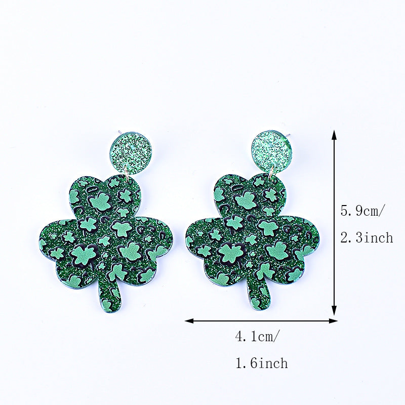 Wholesale St. Patrick's Day Shamrock Hat Earrings