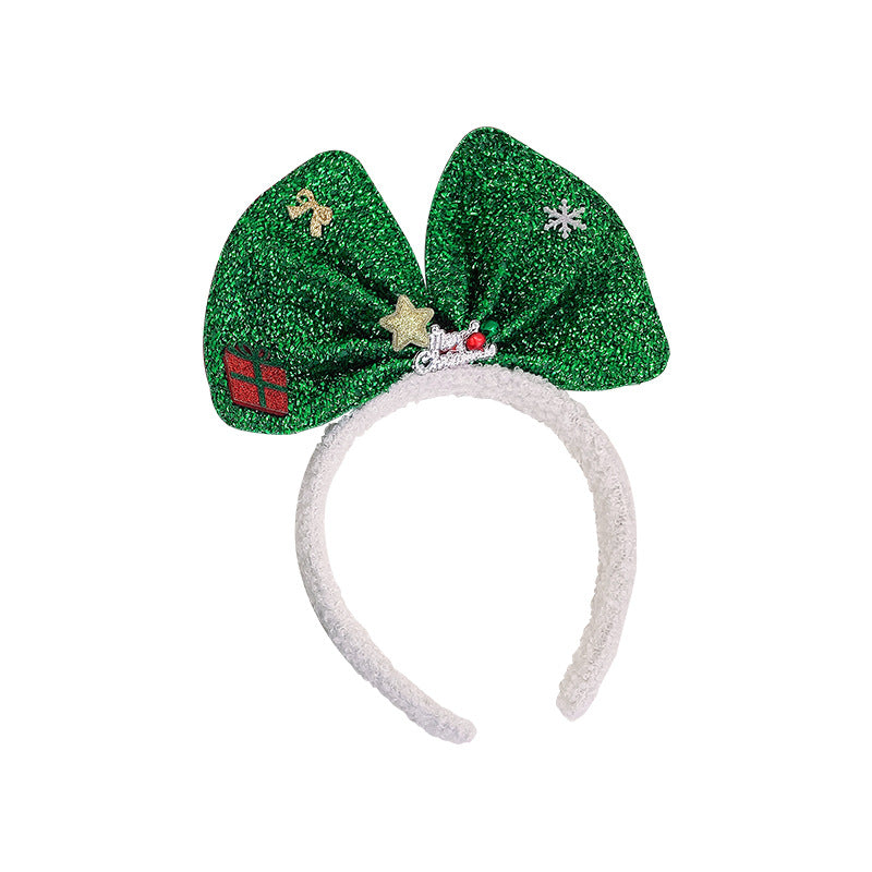 Wholesale 2023 Christmas Sequin Bows Fabric Headband