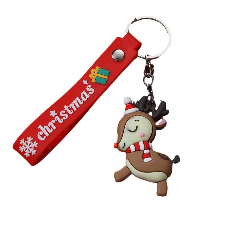 Wholesale Santa Claus Christmas Snowman Elk Silicone Keychain