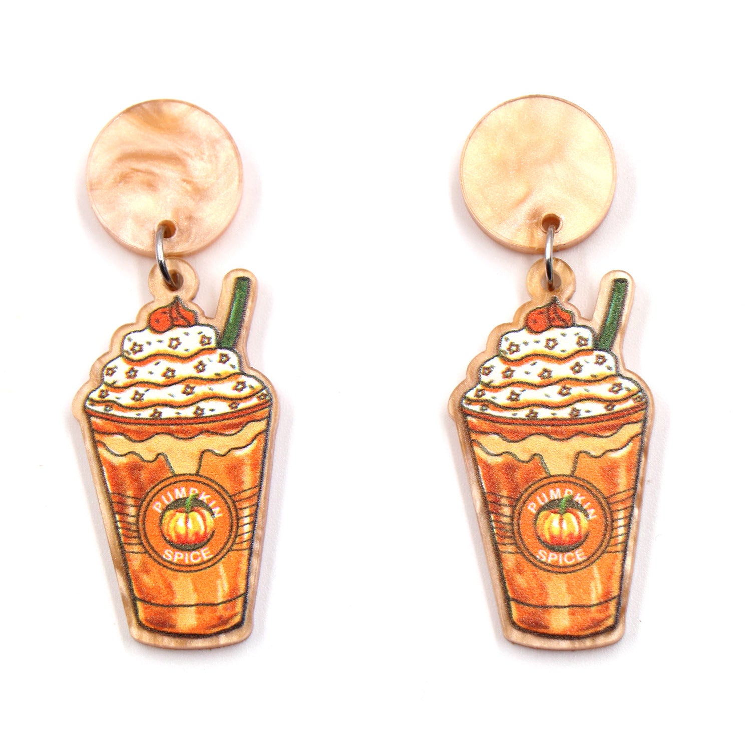 Wholesale Thanksgiving earrings holiday acrylic pumpkin coffee cup earrings earrings